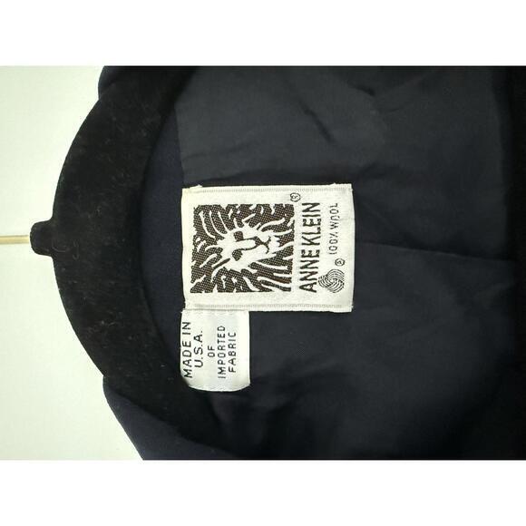 Vintage Anne Klein 100% Wool Blazer • Navy • US 8‎ - Picture 2 of 6